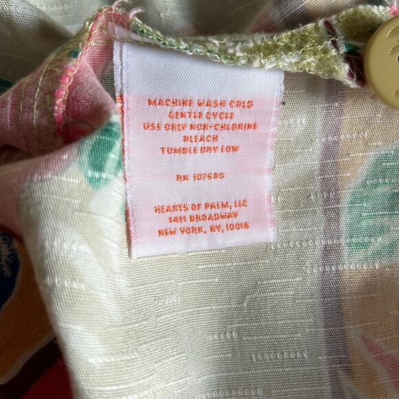 Hearts of palm size 10 aloha tropical flower button down blouse. Easy care. - Picture 9 of 9